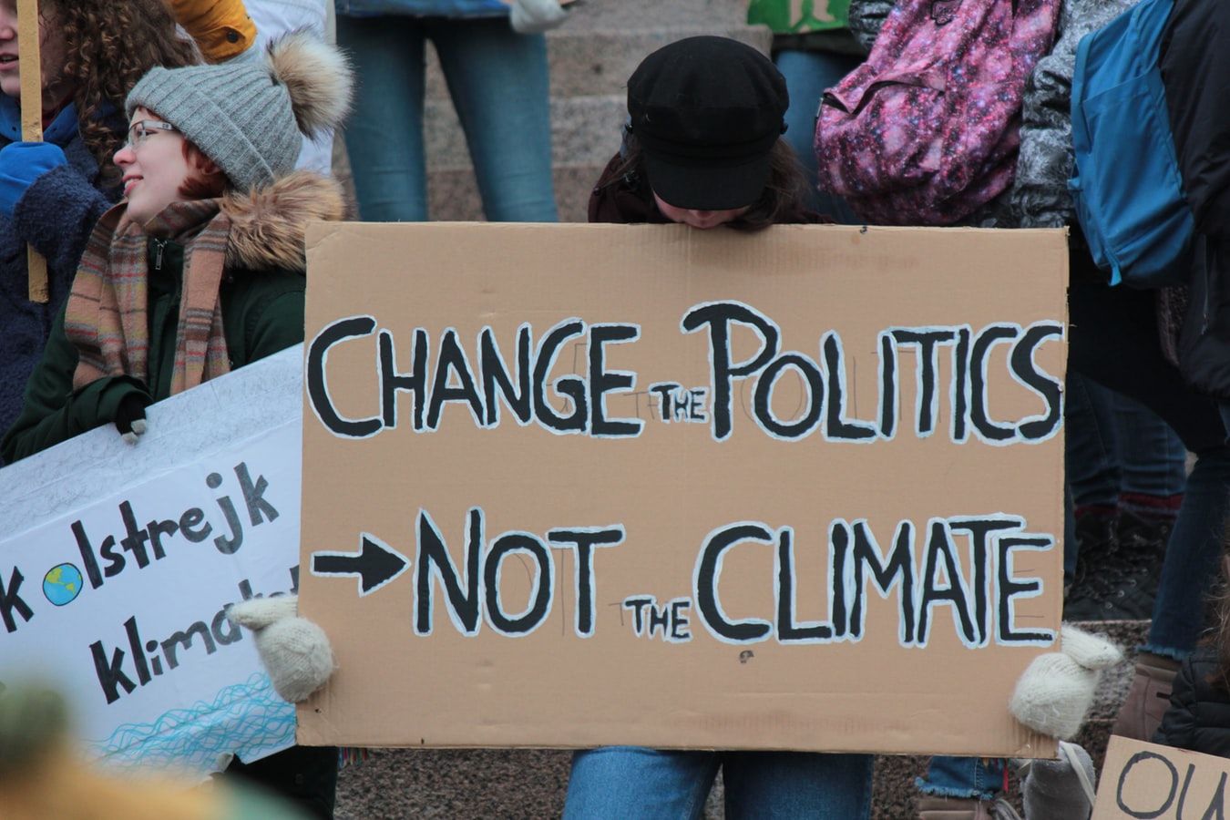 "Change the politics, not the climate!" Friday's for future - Climate strike at Helsinki Parliament - April 2019 "Change the politics, not the climate!" Friday's for future - Climate strike at Helsinki Parliament - April 2019