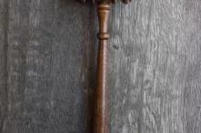 brown mallet on gray wooden surface