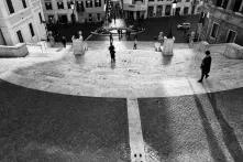 The Spanish Steps in Rome are empty because of Covid-19.