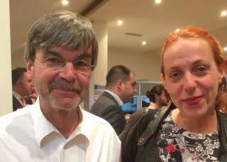 Professor Hagen Henry and Sofia Adam at the 2nd International Forum on Cooperative Law, Athens 2019